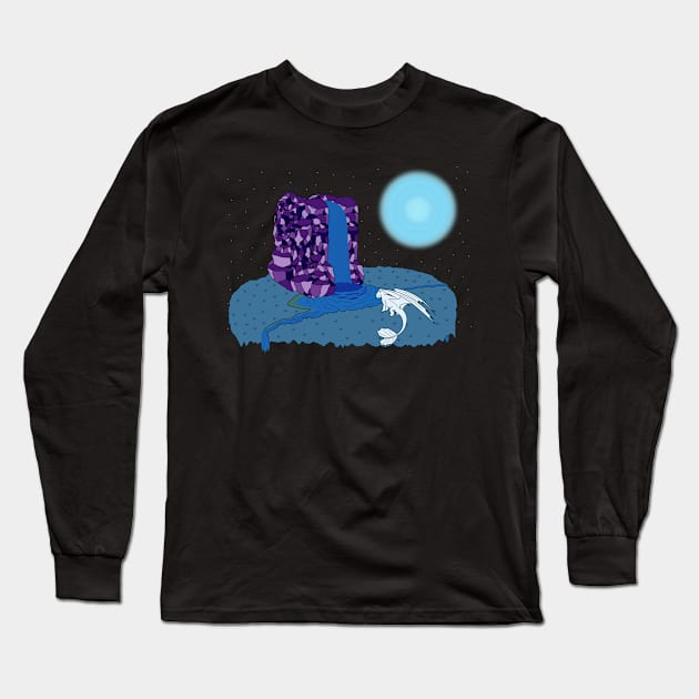 Light Fury at Waterfall Night Long Sleeve T-Shirt by Lyondor